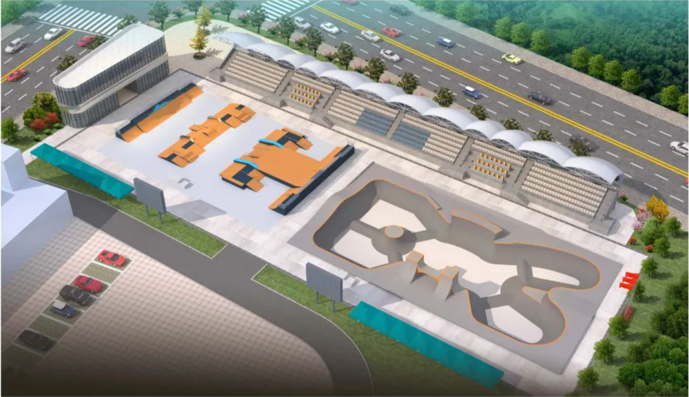 亞運滑板公園碗池、街式兩部分效果圖介紹